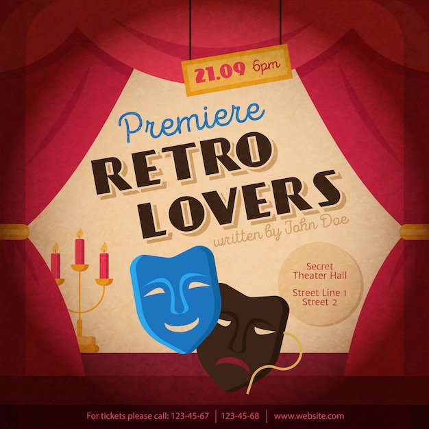 Illustration de l'affiche de théâtre Vecteur gratuit
