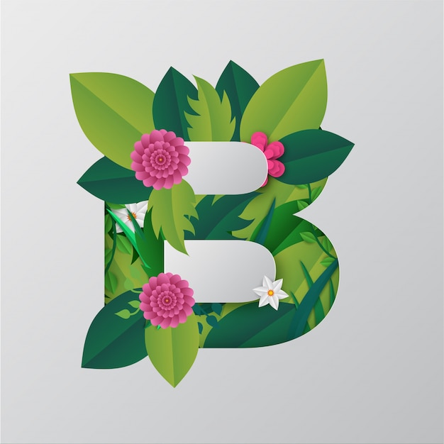 Illustration De L'alphabet B Faite Par Des Fleurs Et Des Feuilles ...