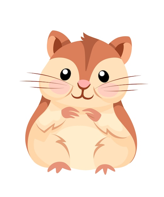 Illustration Animale De Dessin Animé Hamster Mignon Sasseoir Et