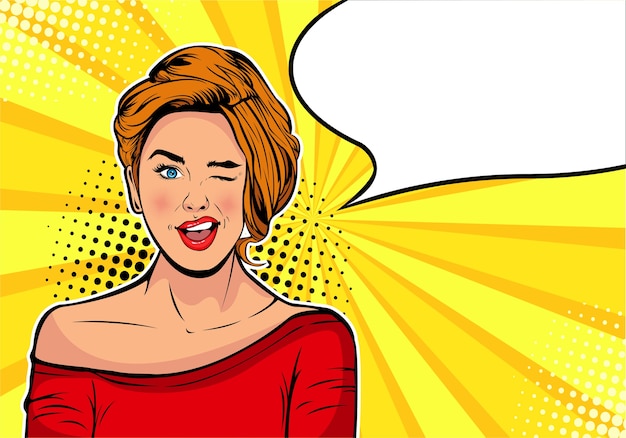 Illustration de bande dessinée comique dans un style rétro pop art Vecteur Premium