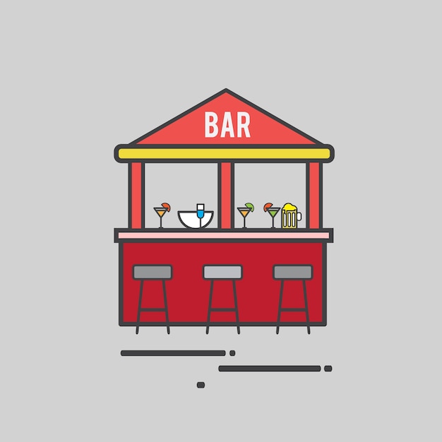 Illustration D'un Bar à Cocktails | Vecteur Gratuite