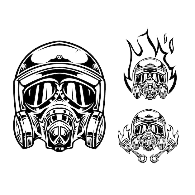 Illustration De Casque De Moto Vecteur Premium