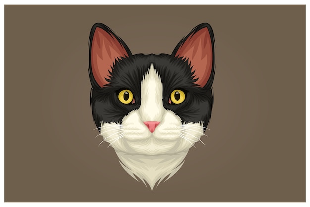 Illustration De Chat Blanc Au Nez Noir Vecteur Premium