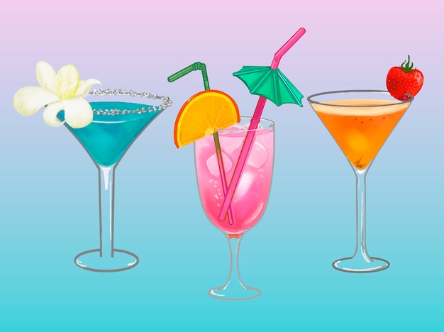 Illustration De Cocktail De Plage Tropicale Télécharger