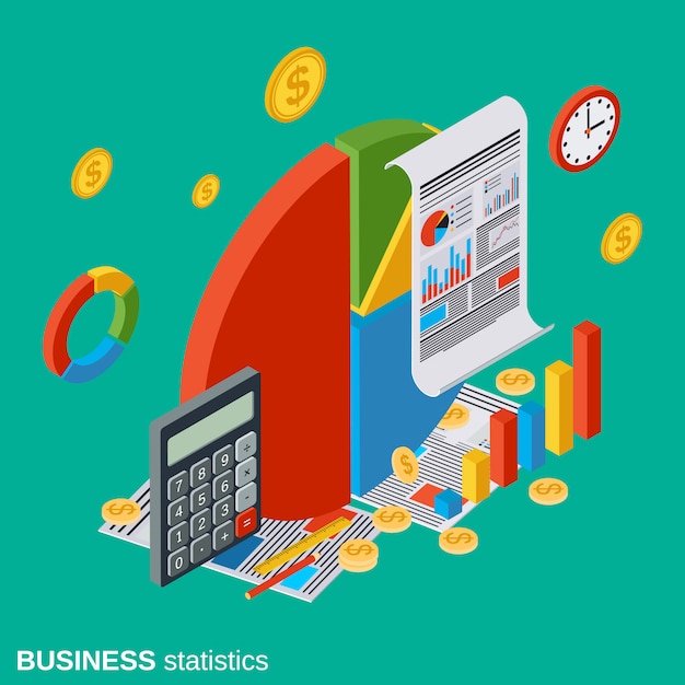  Illustration  De Concept Business Statistiques  Plat 