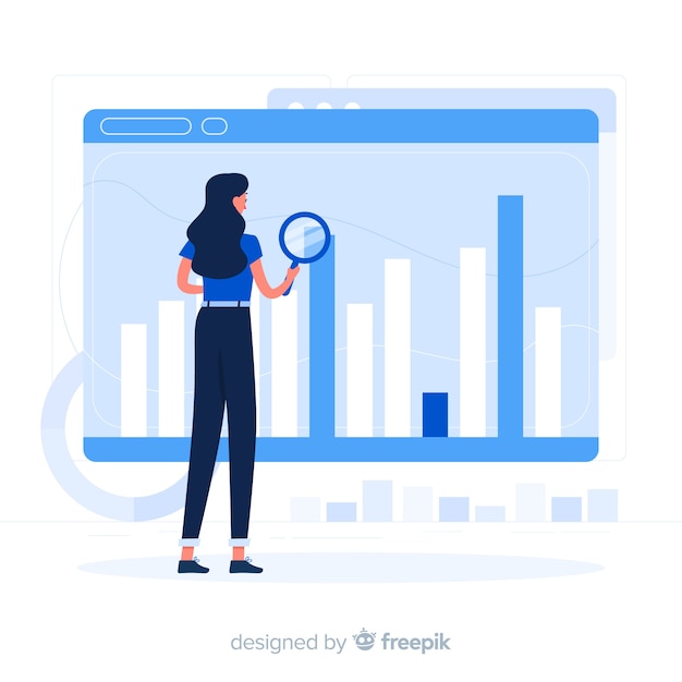 Illustration de concept de statistiques de navigateur Vecteur gratuit