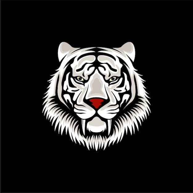 Illustration De Conception De Logo Tigre Blanc Vecteur Premium