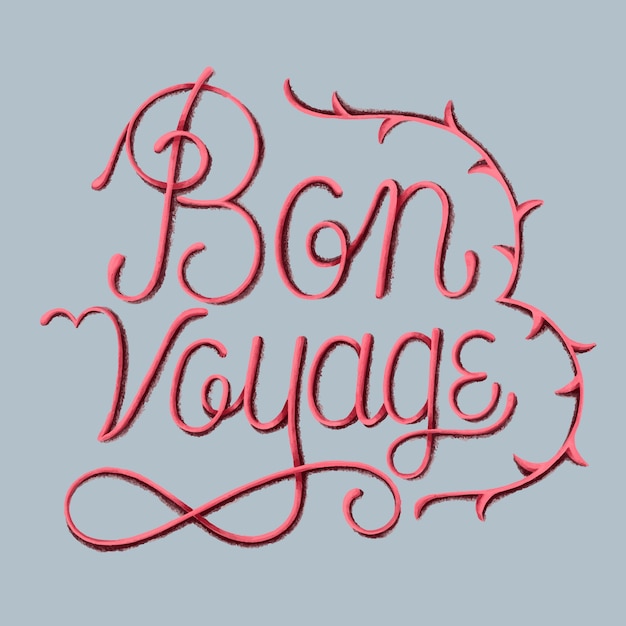 Illustration De Conception Typographie Bon Voyage Vecteur Gratuite