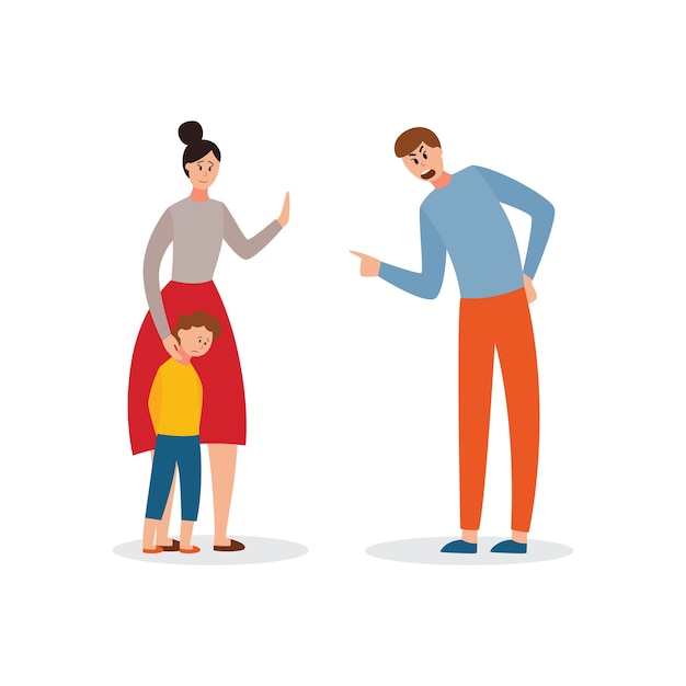 Illustration D'un Conflit Familial | Vecteur Premium