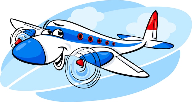 Illustration De Dessin Anime Avion Vecteur Premium