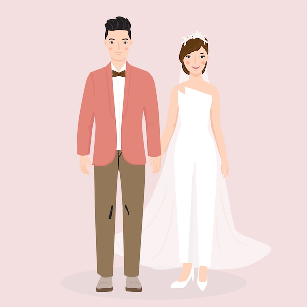Illustration Du Couple Mari e Et Le  Mari  Pour Le  Mariage 