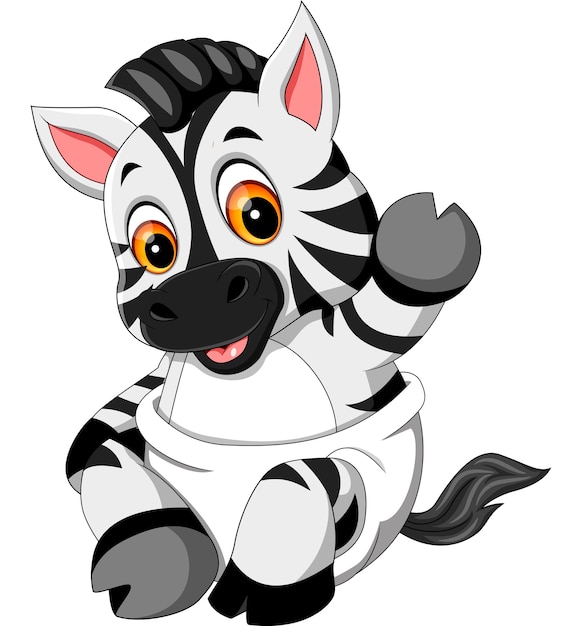 Illustration Du Dessin Anime De Bebe Zebre Vecteur Premium