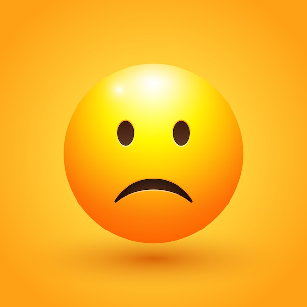 Illustration D Emoji Visage Triste Vecteur Premium