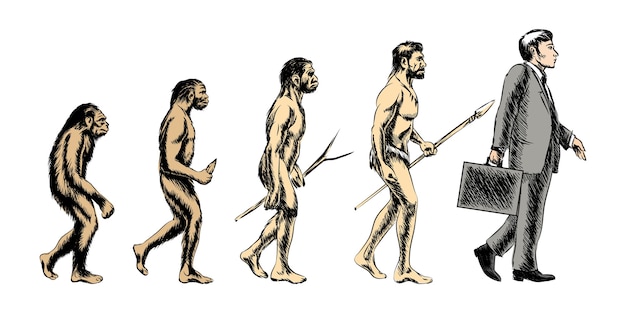 Illustration De L Evolution De L Homme D Affaires Vecteur Gratuite