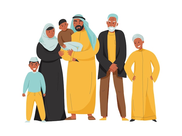 Illustration De La Famille Arabe | Vecteur Premium