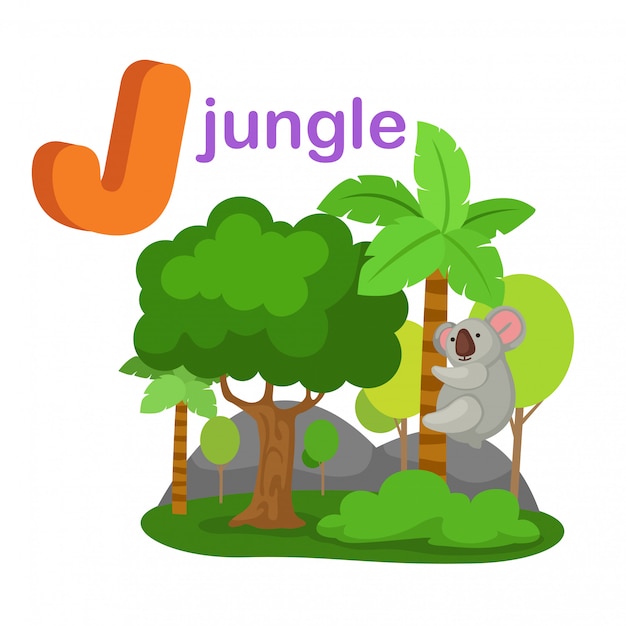 Illustration Isolé Lettre Alphabet Jungle | Vecteur Premium