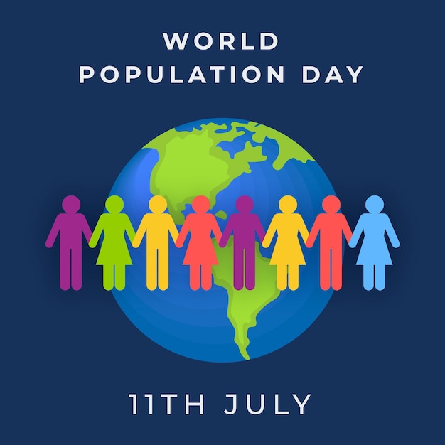 Illustration De La Journée Mondiale De La Population Plate Vecteur Gratuite 0964