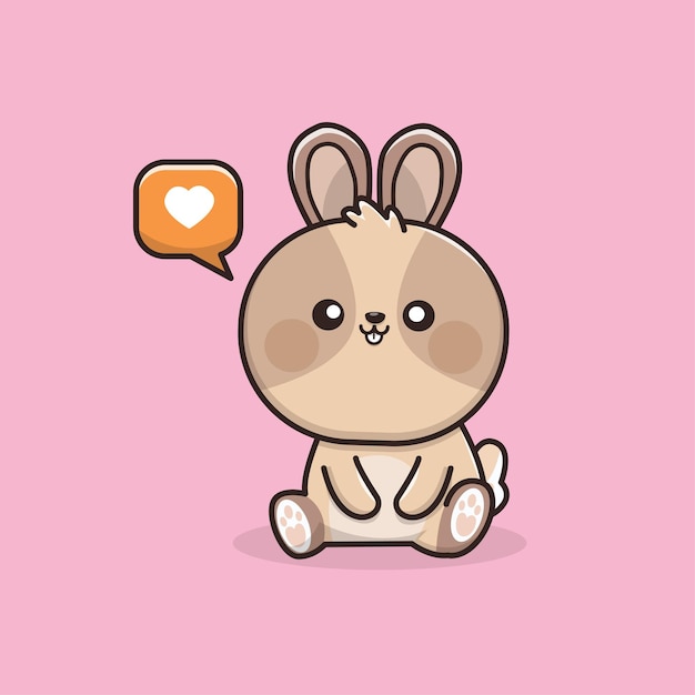 Trop Mignon Dessin Kawaii Lapin Facile Illustration De Lapin Kawaii Mignon | Vecteur Premium