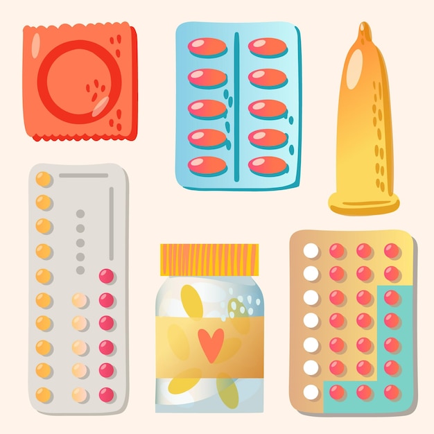 Illustration Des Méthodes De Contraception Vecteur Gratuite