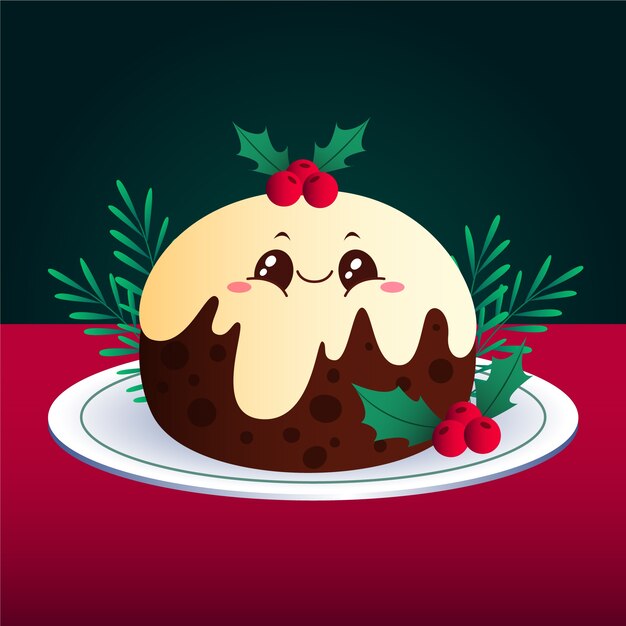 Illustration De Pudding De Noël Dégradé | Vecteur Gratuite