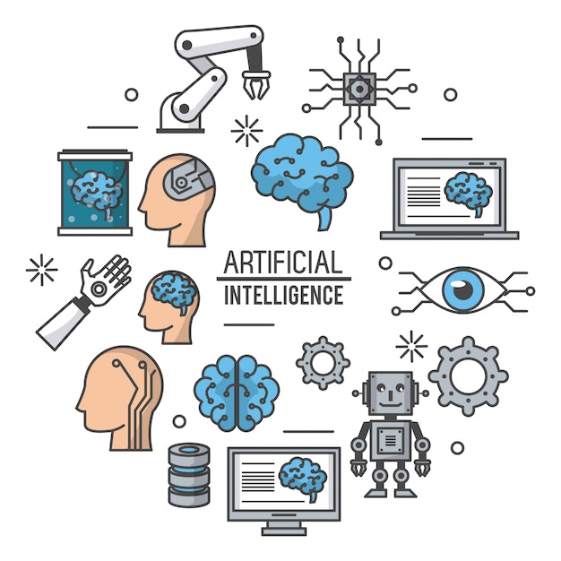 Illustration De La Technologie De L'intelligence Artificielle  Vecteur