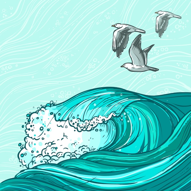 Illustration des vagues  de  la mer  T l charger des 