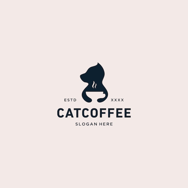 Illustration vectorielle de chat caf  logo  T l charger 