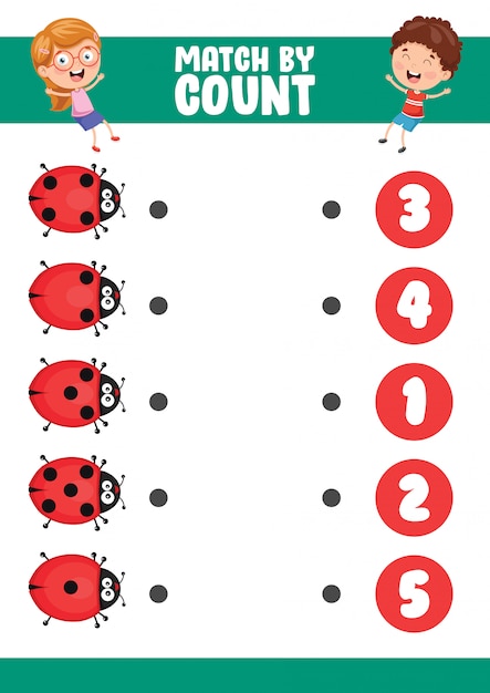 Illustration vectorielle de match par compte exercice Vecteur Premium