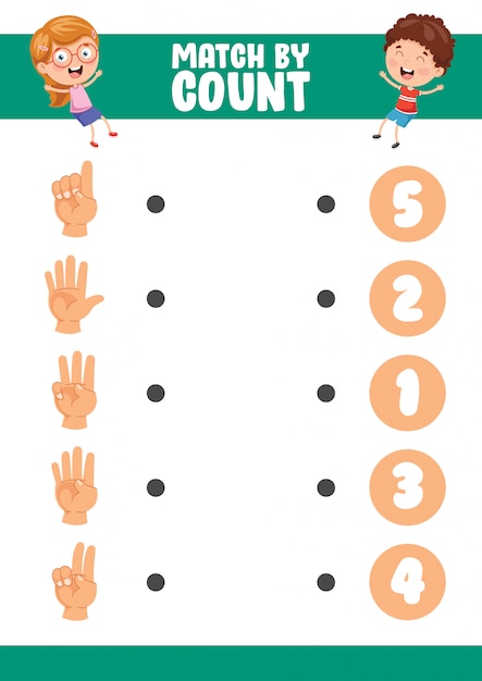 Illustration vectorielle de match par compte exercice Vecteur Premium