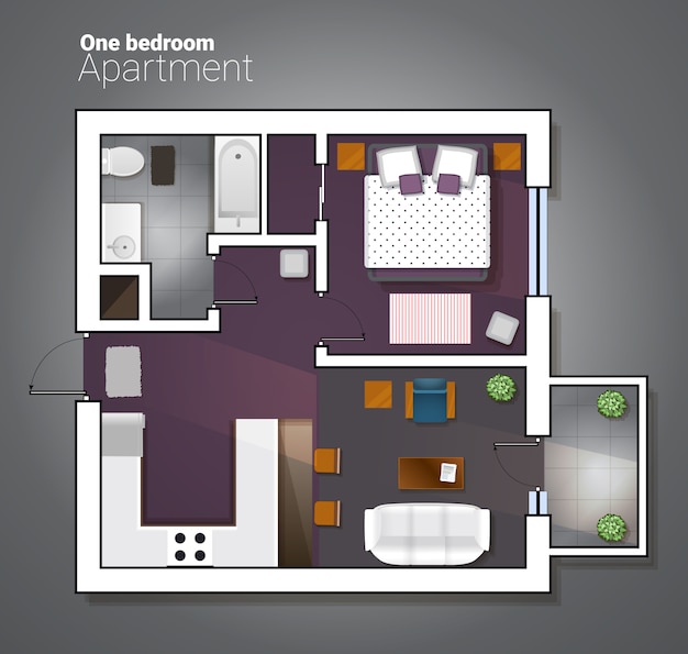 Illustration De Vue De Dessus De Vecteur D Un Appartement D Une