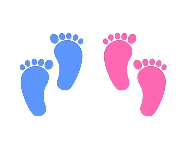 Impression De Pied De Bebe Isole Sur Fond Blanc Pieds De Petit Garcon Et Fille Elements