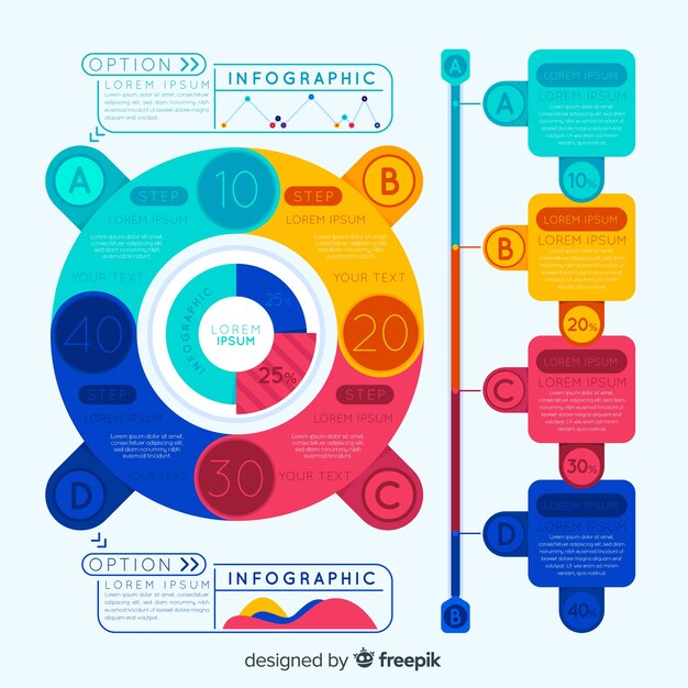 Infographie coloré avec options Vecteur gratuit