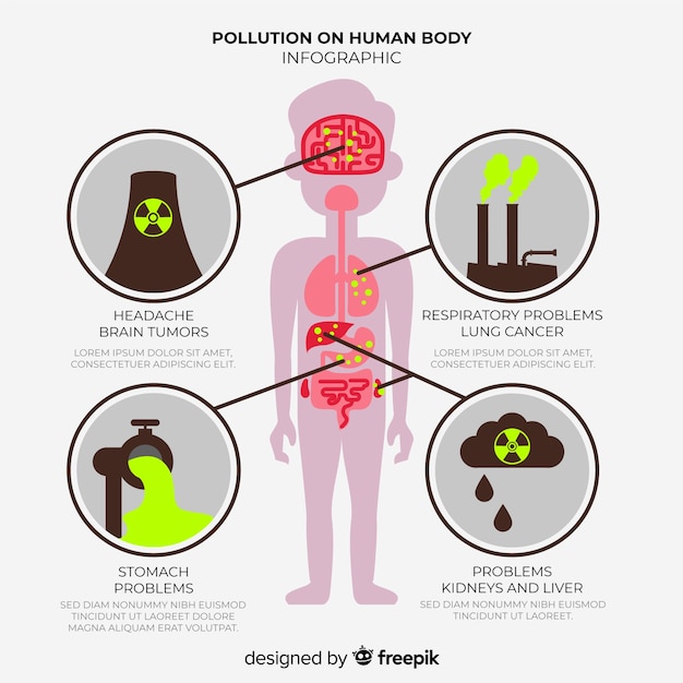 Infographie Des Effets De La Pollution Sur Le Corps Humain | Vecteur ...