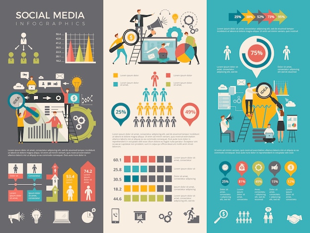 Infographie Des Médias Sociaux. Travailler Les Gens En ...