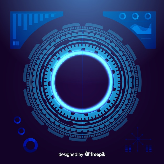 Interface hud futuriste avec style dégradé Vecteur gratuit