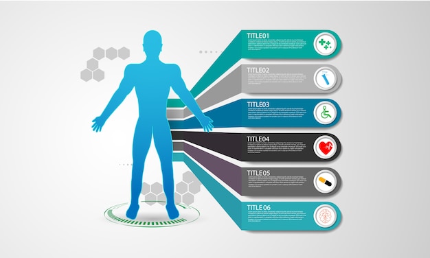 Interface hud interface virtuelle futur système de santé innovation Vecteur Premium