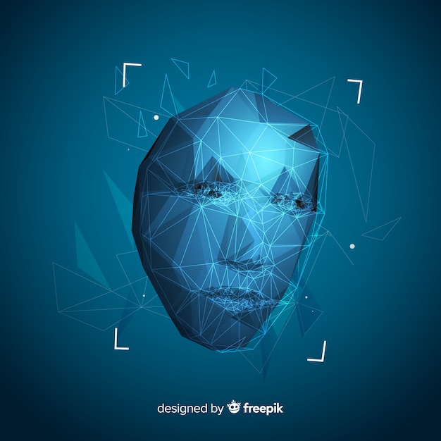 Interface logicielle abstraite de reconnaissance de visage Vecteur gratuit