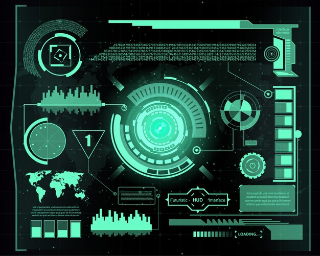 Interface de technologie futuriste fond d'interface utilisateur hud. Vecteur Premium