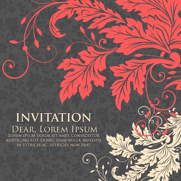 Invitation de mariage et carte d'annonce avec des illustrations de fond floral. Élégant fond floral orné. Fond floral et éléments floraux élégants. Modèle de conception. Vecteur gratuit Invitation de mariage et carte d'annonce avec des illustrations de fond floral. Élégant fond floral orné. Fond floral et éléments floraux élégants. Modèle de conception. Vecteur gratuit