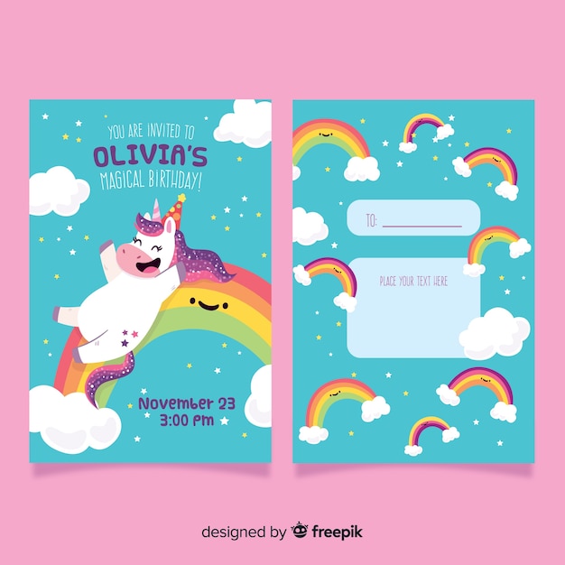 Invitation Fete D Anniversaire Avec Une Licorne Telecharger Des