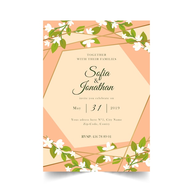  Invitation  De Mariage  Vecteur Gratuite