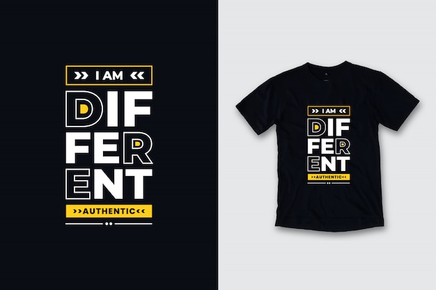 Je Suis Different Design De T Shirt Citations Modernes Vecteur Premium