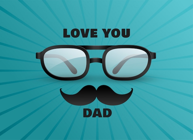 Je T�aime Papa Carte De Voeux Vecteur Gratuite