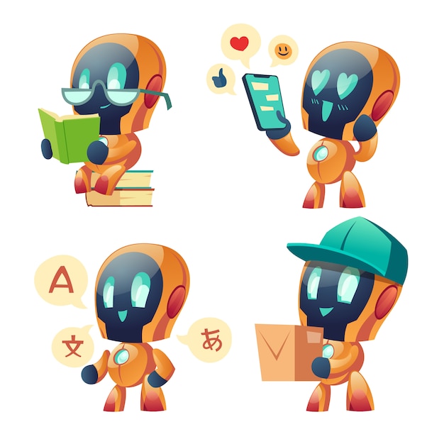 Jeu De Robot Chat Bot Ai. Innovation Marketing Future Vecteur gratuit