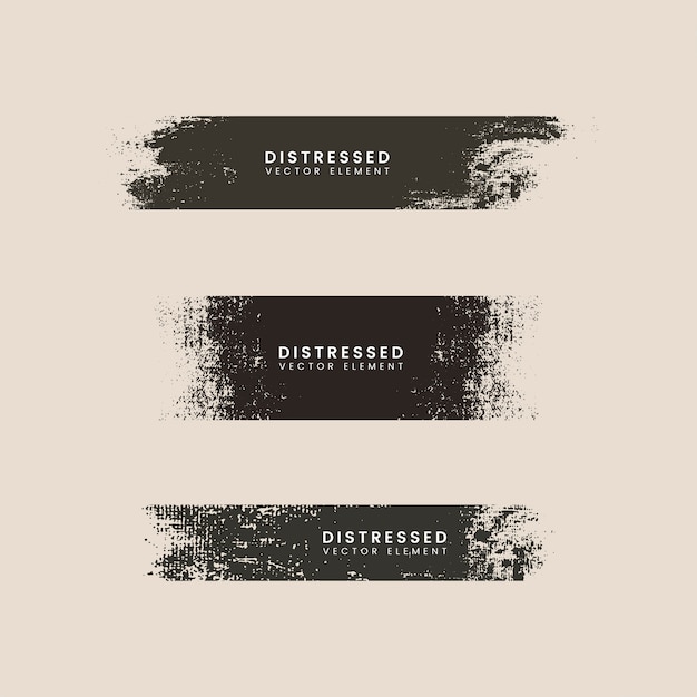 Jeu de vector noir badges texture en détresse Vecteur gratuit
