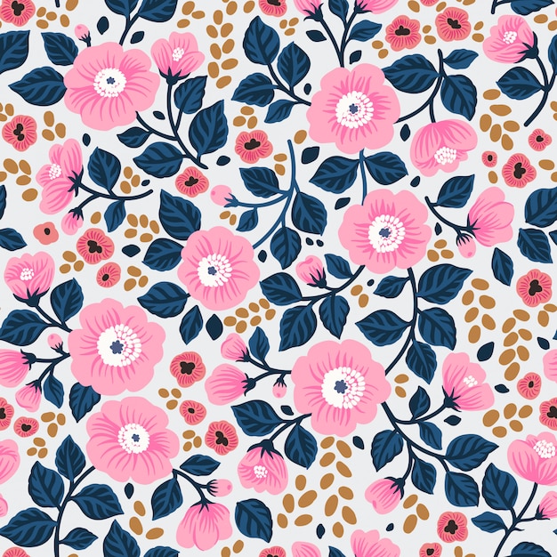 Joli Motif Floral Dans Les Fleurs De Roses. Impression ...