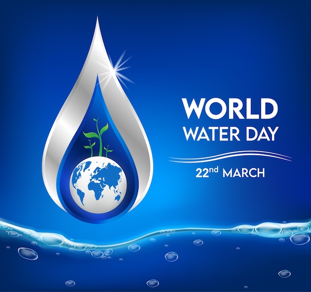 Journée Mondiale De L'eau Vecteur Premium
