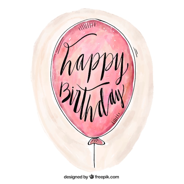 Joyeux Anniversaire Aquarelle Ballon De Fond Vecteur Gratuite