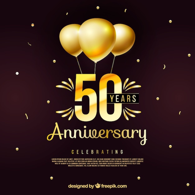 Joyeux anniversaire avec des nombres dans le style d'or Vecteur gratuit