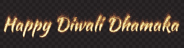 Joyeux diwali dhamaka text banner Vecteur Premium
